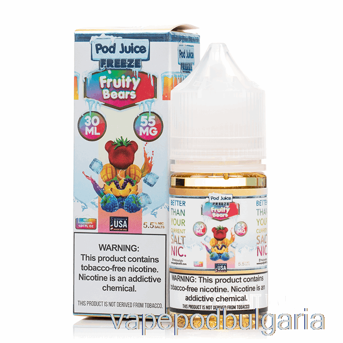 Vape 10000 Дръпки Freeze Fruity Bears - Pod Juice - 30ml 35mg